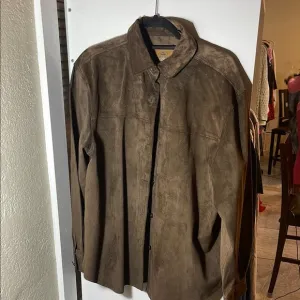 RedHead Suede Leather Shirt Jacket - Brown - women’s large