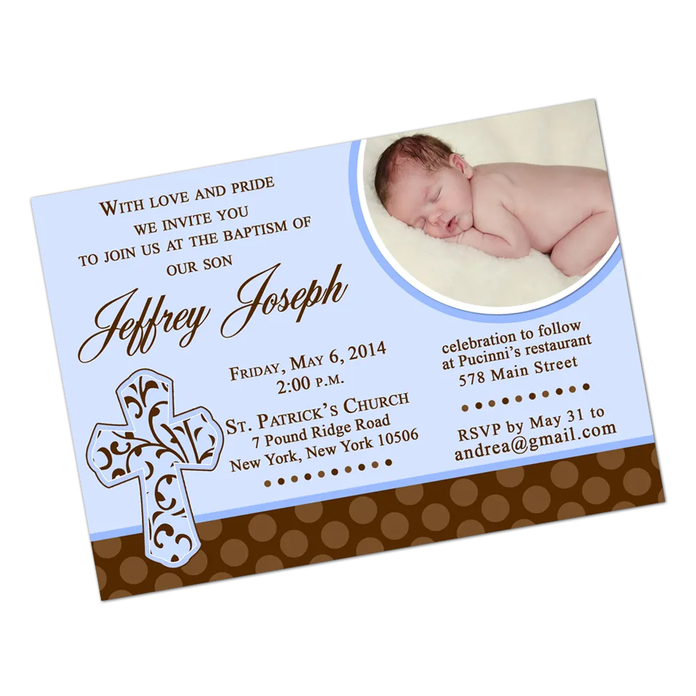 Religious Cross Digital Baptism Invitation