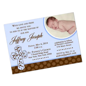Religious Cross Digital Baptism Invitation