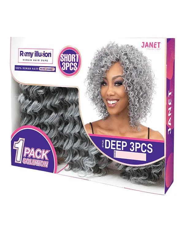 Remy Illusion Natural Short 3pcs Deep-extension Synthetic Hair