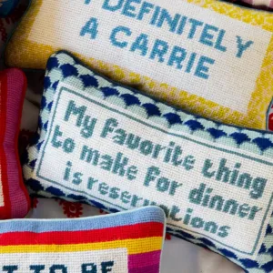 Reservations Needlepoint Pillow
