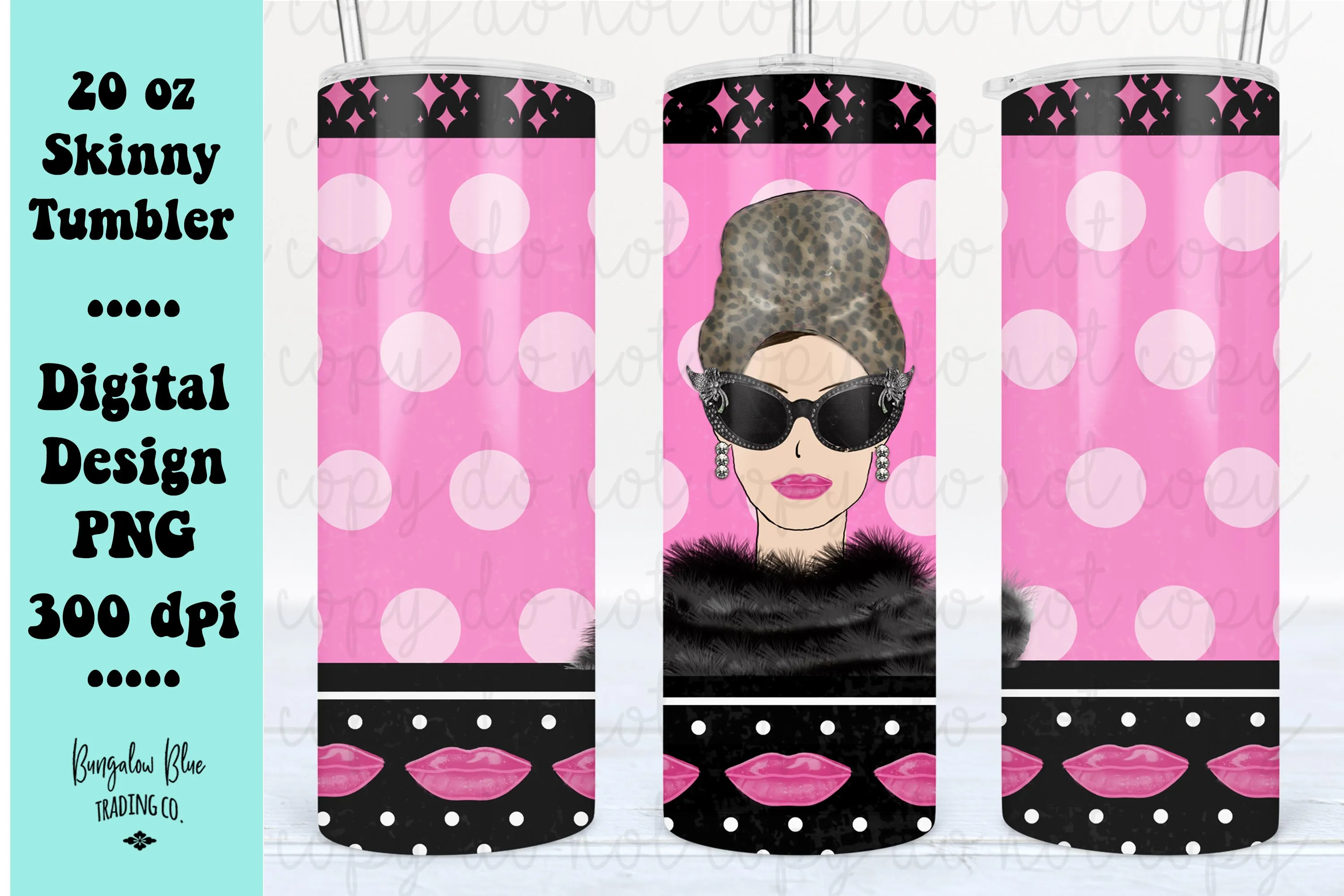 Retro Glamour Girl 20 oz Skinny Tumbler Digital Download