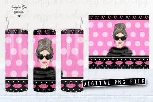 Retro Glamour Girl 20 oz Skinny Tumbler Digital Download