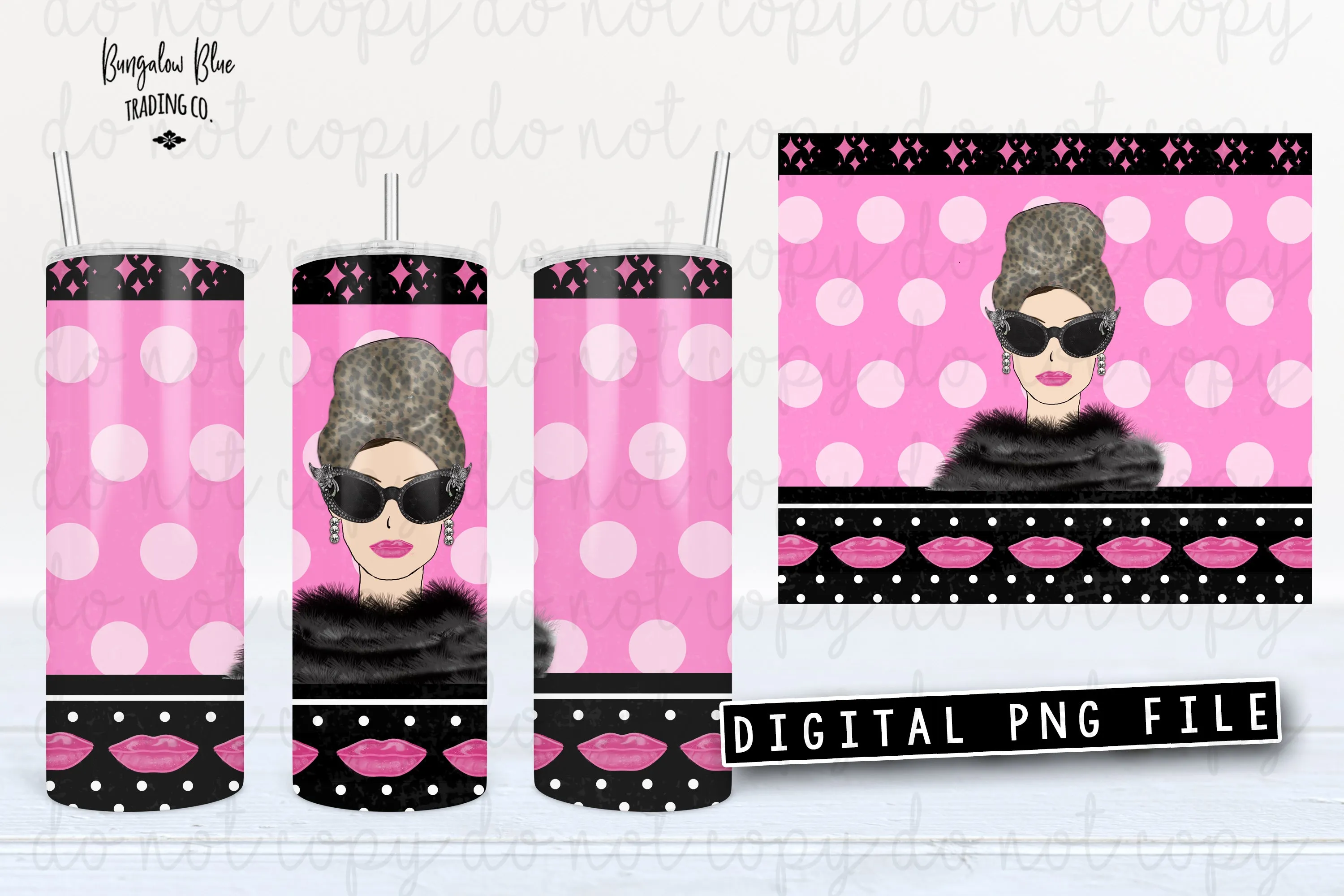Retro Glamour Girl 20 oz Skinny Tumbler Digital Download