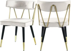 Rheingold Cream Velvet Dining Chair