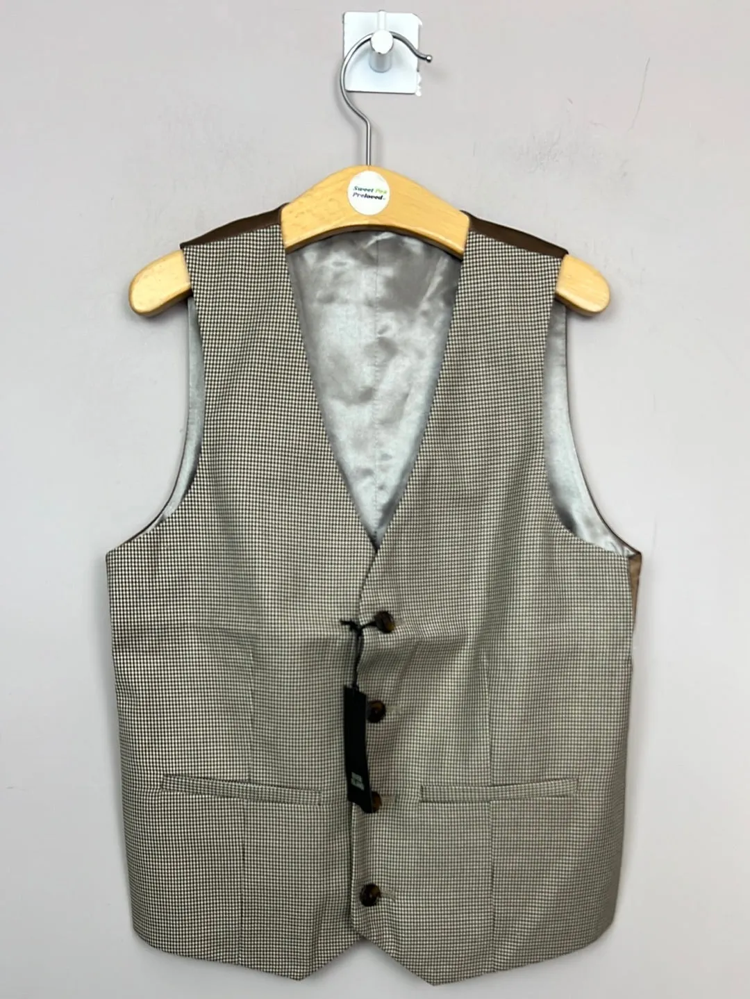 River Island Brown Check Suit Waistcoat BNWT 9y, 10y