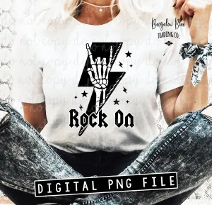 Rock On  Skellie Hand Lightening Digital Download
