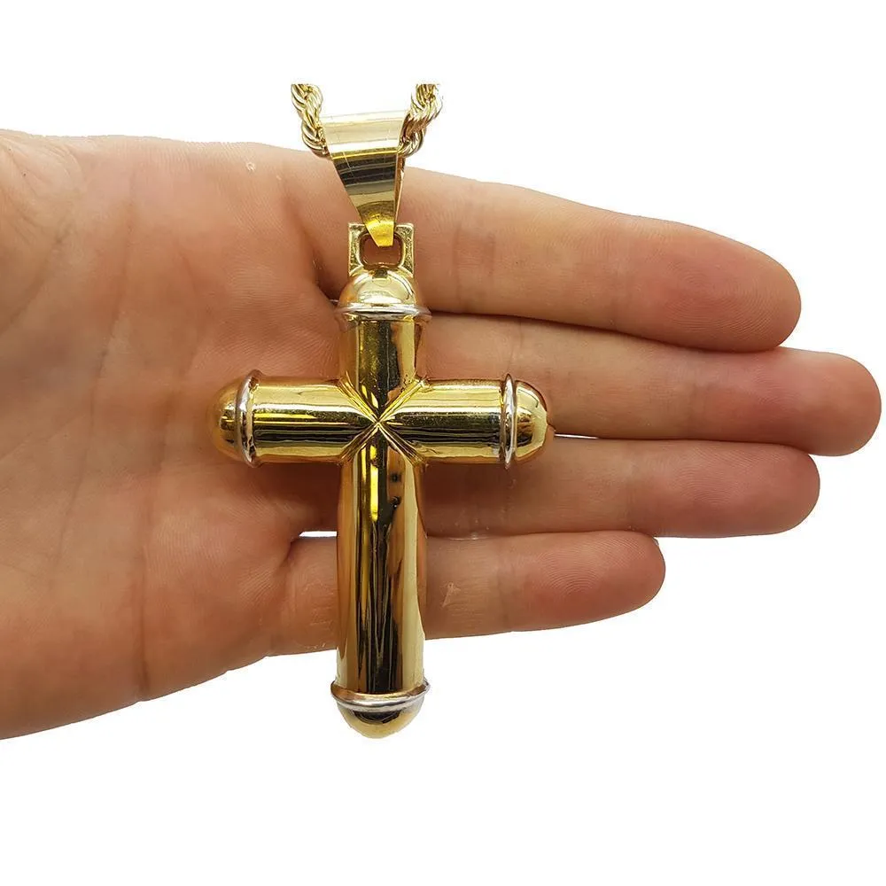 Rope Chain 4.0MM 10K With Cross OR 10K MNG-020