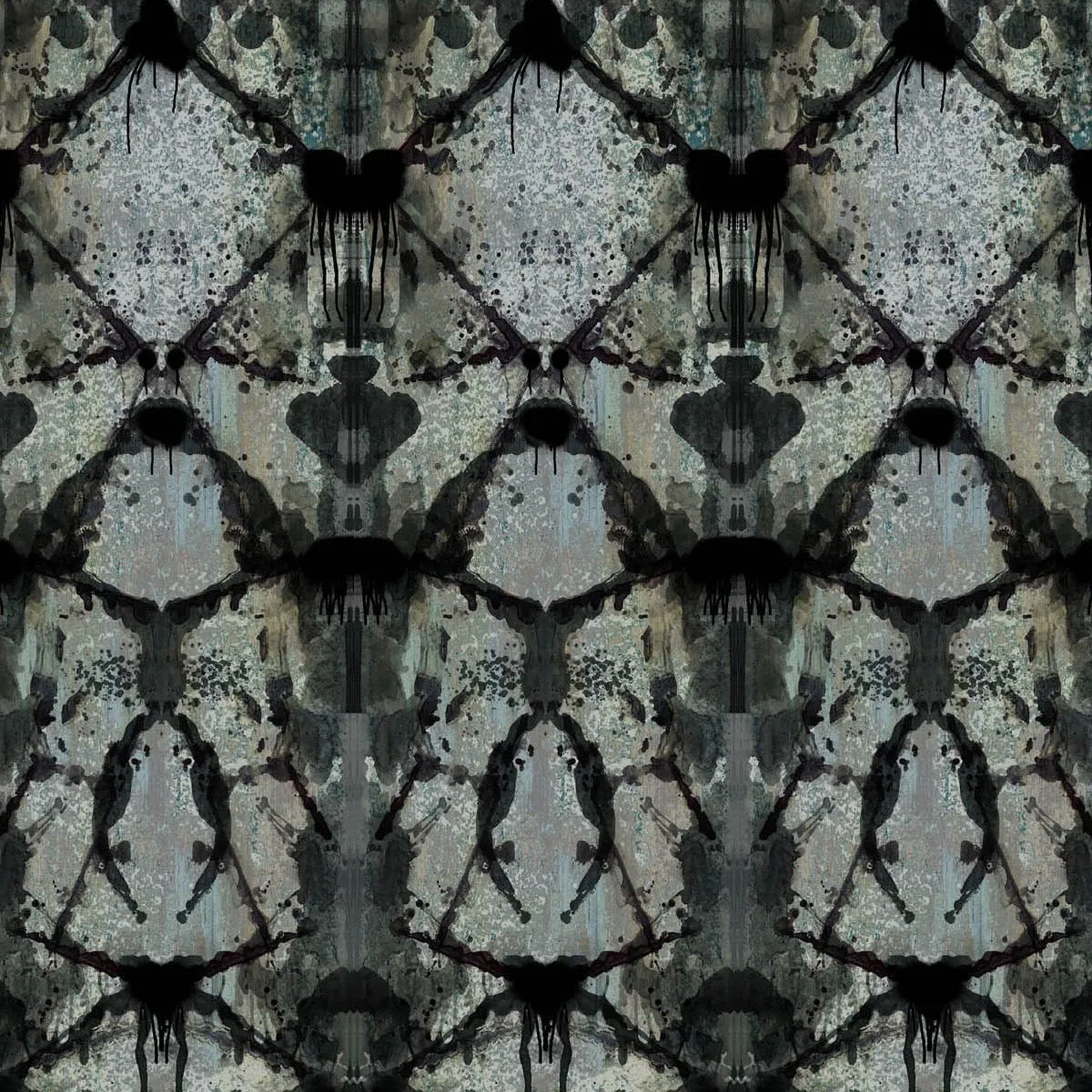 rorschach diamond blue grey panel wallpaper