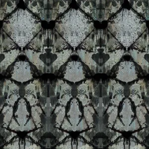 rorschach diamond blue grey panel wallpaper