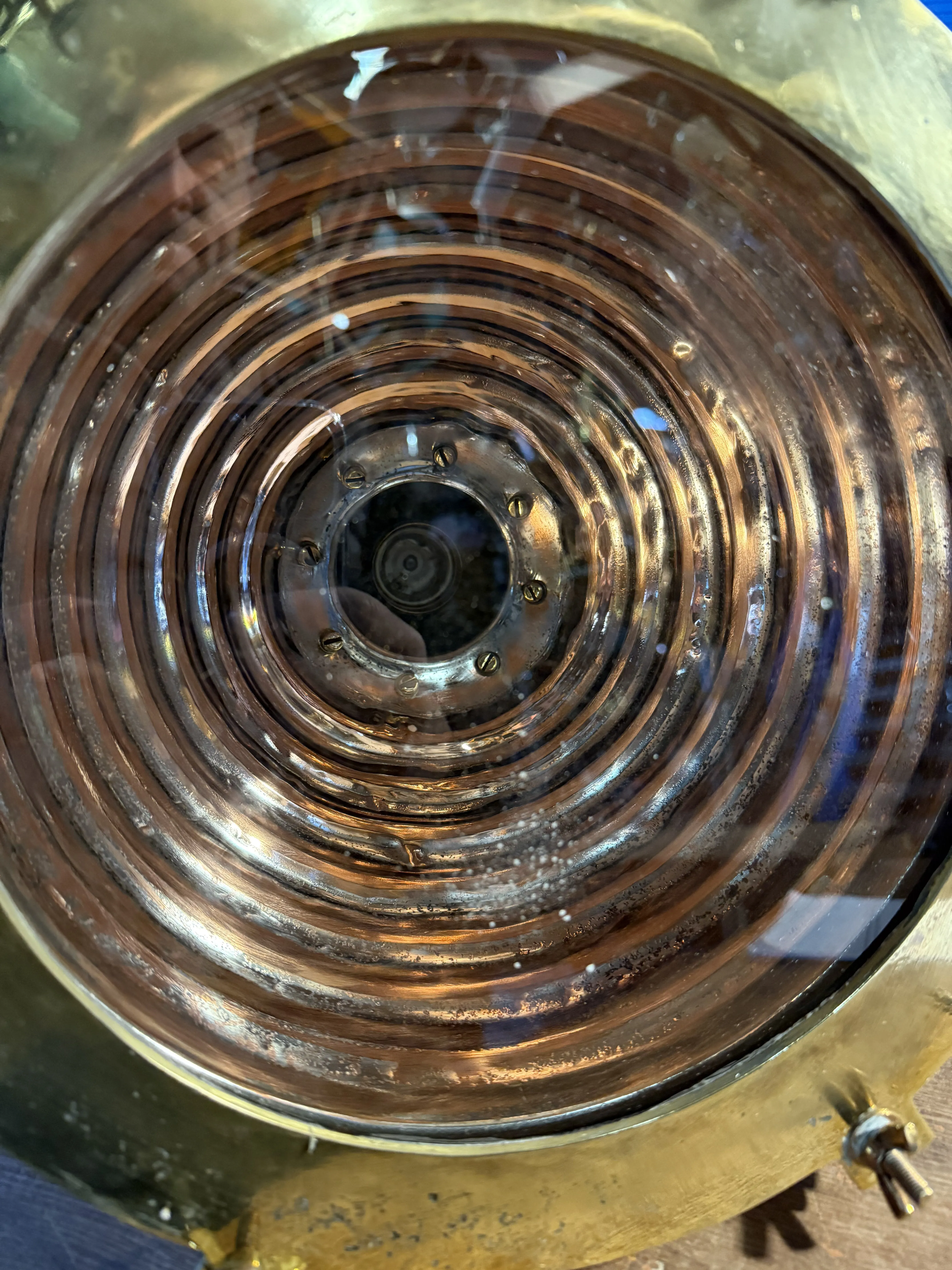 Salvaged Wiska Brass and copper deck Pendant light Marine