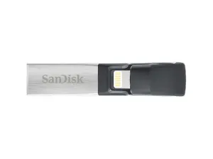 San Disk I Xpand Memoria Usb, 16 Gb, Usb 3.0/Lightning, Negro/Plata