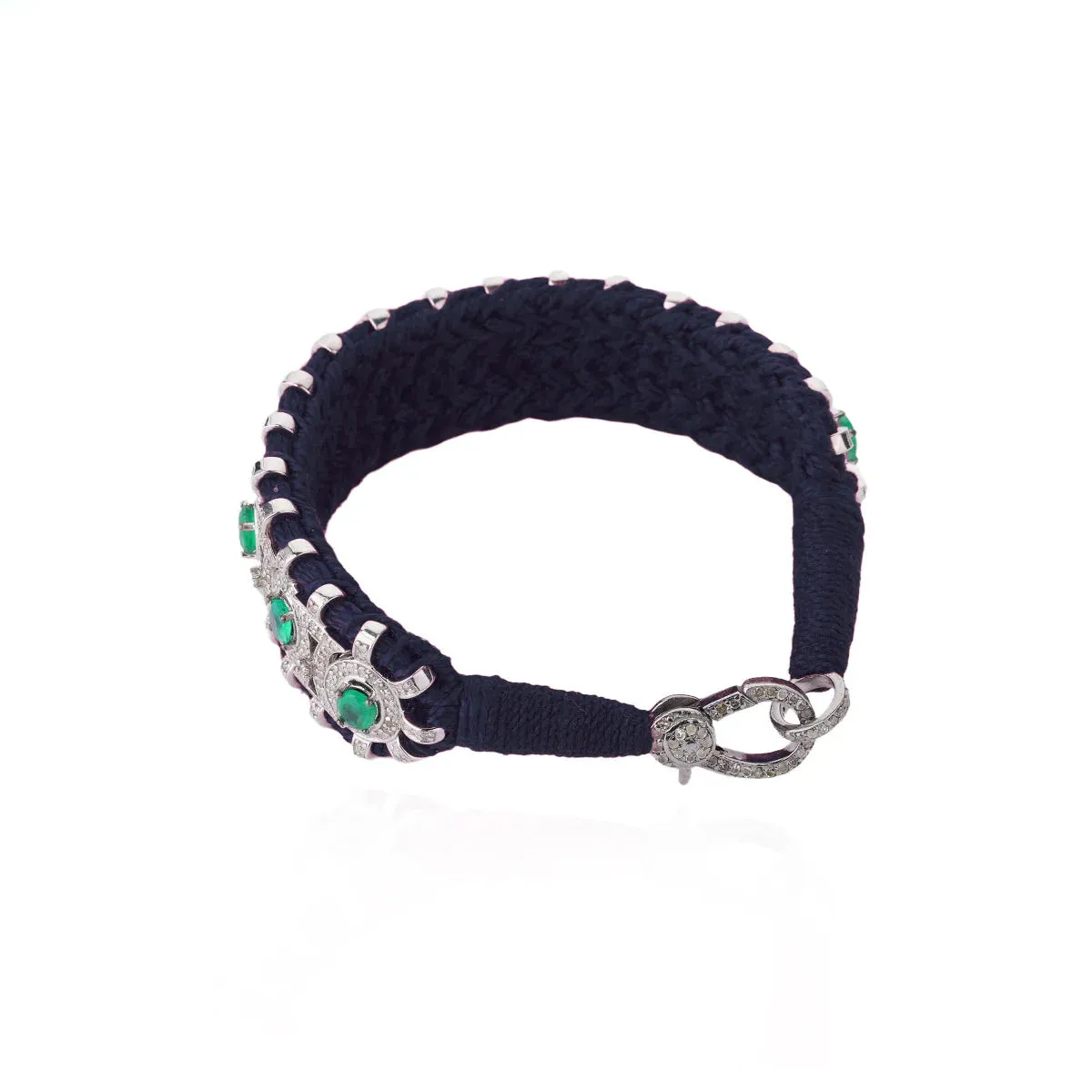 Sao Paulo Black and Emeralds bracelet
