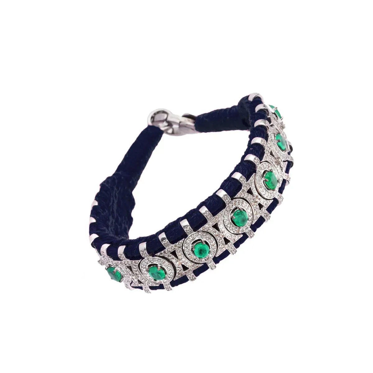 Sao Paulo Black and Emeralds bracelet