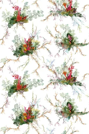 seaweed and shell wallpaper