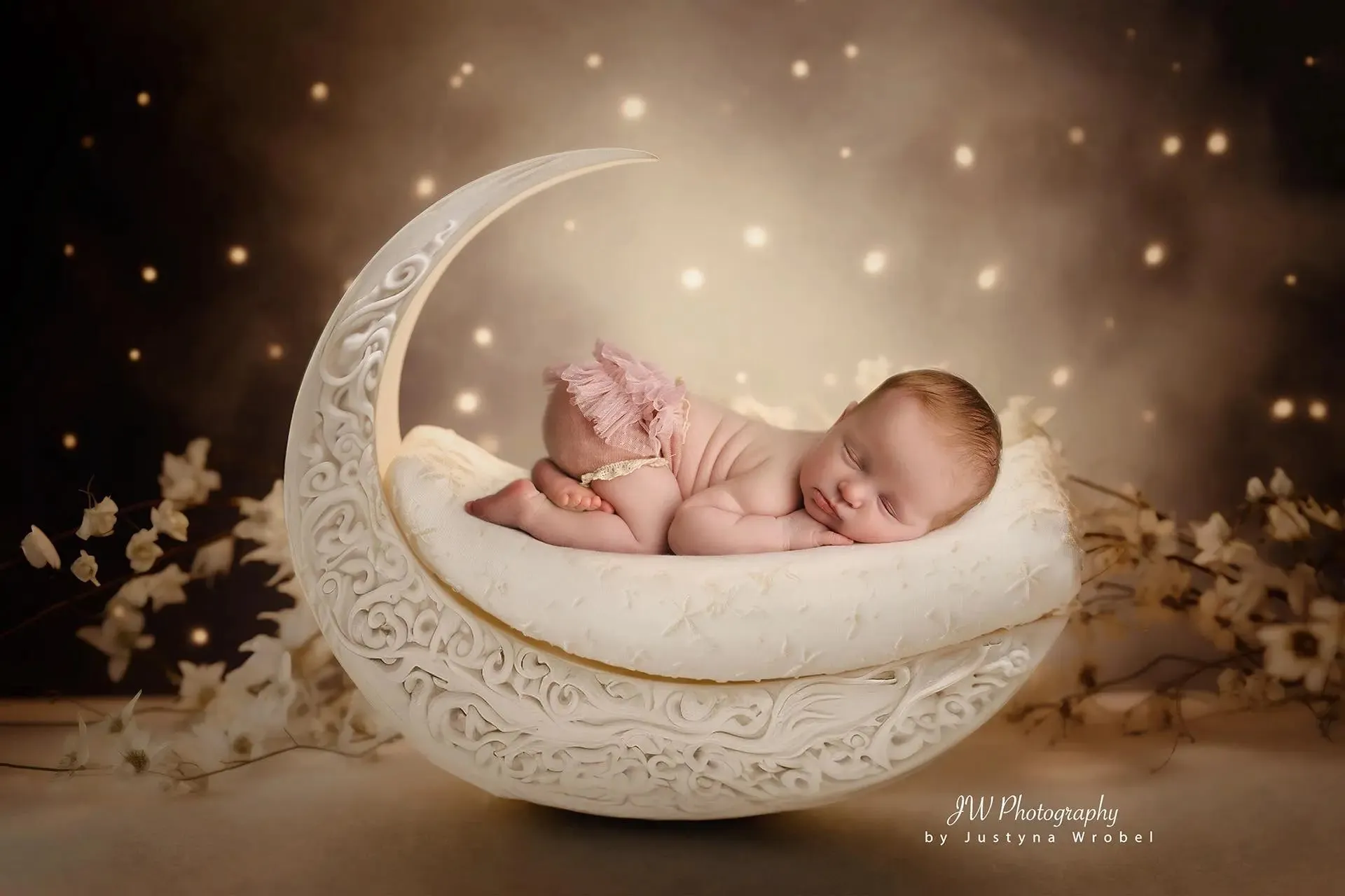 Serene Cradle Moon Digital Background