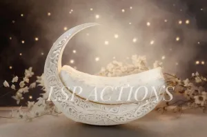 Serene Cradle Moon Digital Background