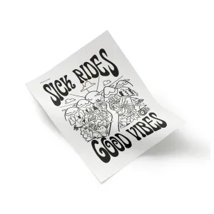 Sick Rides Good Vibes Colouring Page (DIGITAL DOWNLOAD)
