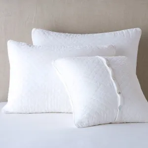 Silk Velvet Quilted Deluxe Sham - White