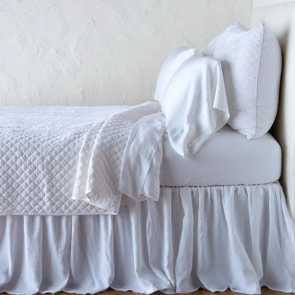 Silk Velvet Quilted Deluxe Sham - White