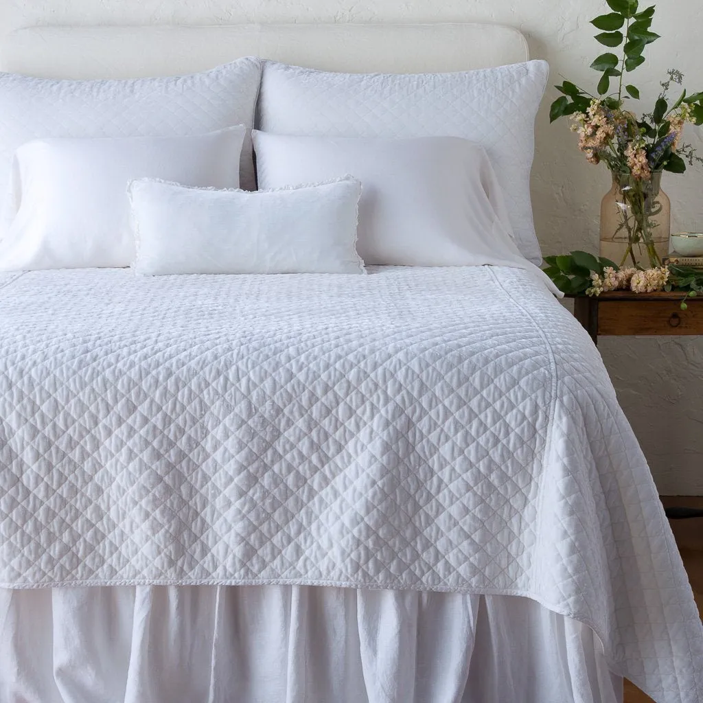 Silk Velvet Quilted Deluxe Sham - White