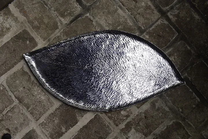 Silver Banana Leaf Tray