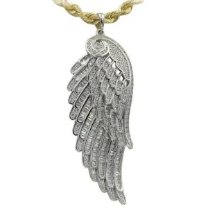 Silver CZ Wing Pendant