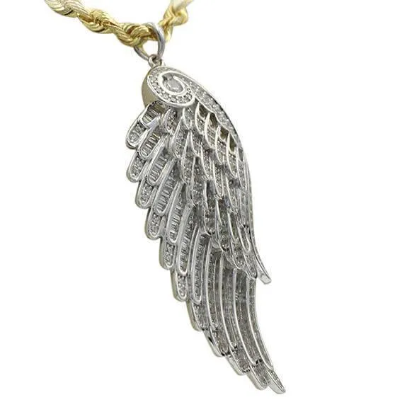 Silver CZ Wing Pendant