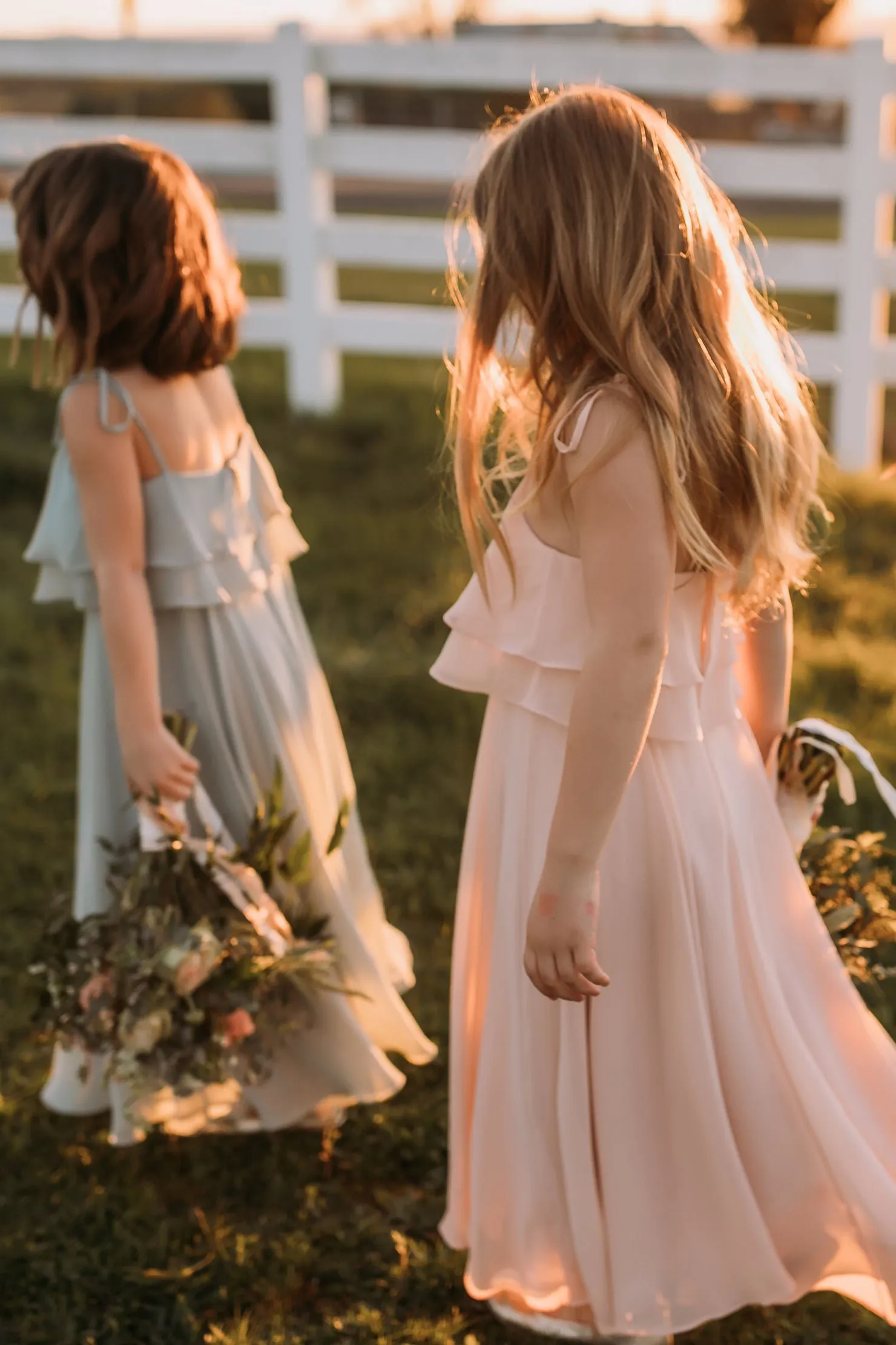 Silver Flower Girls Dresses A-line First Birth Party Gowns