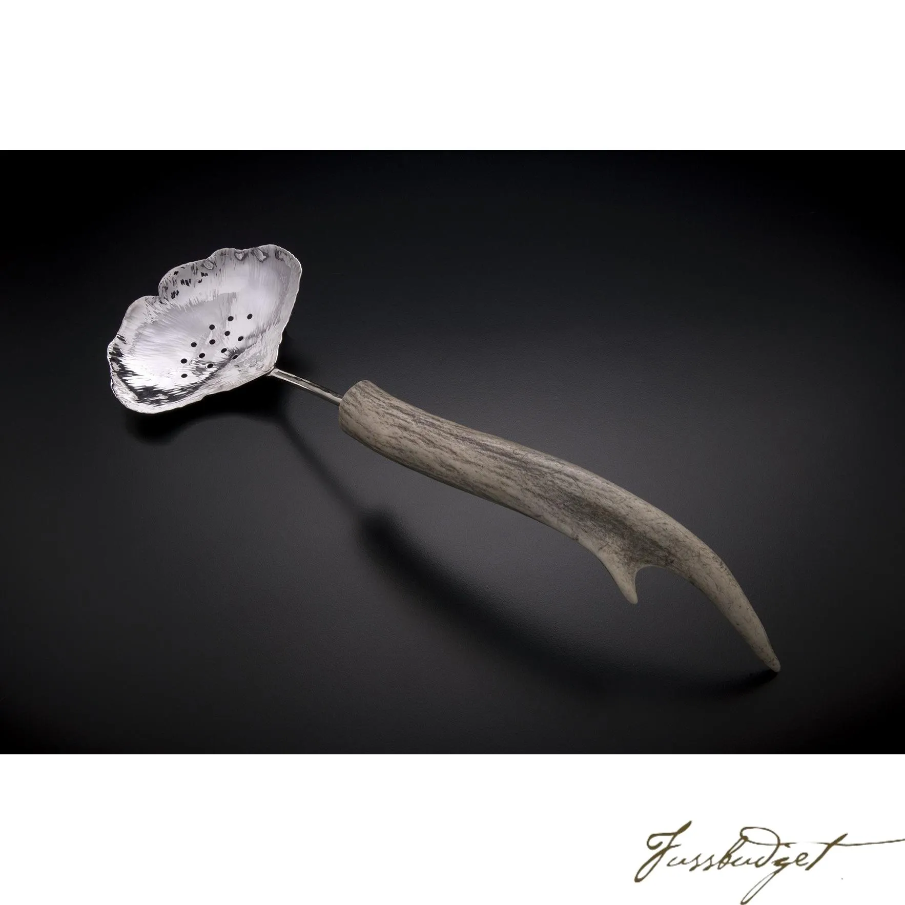 Silver Ginkgo Large Pierced Spoon
