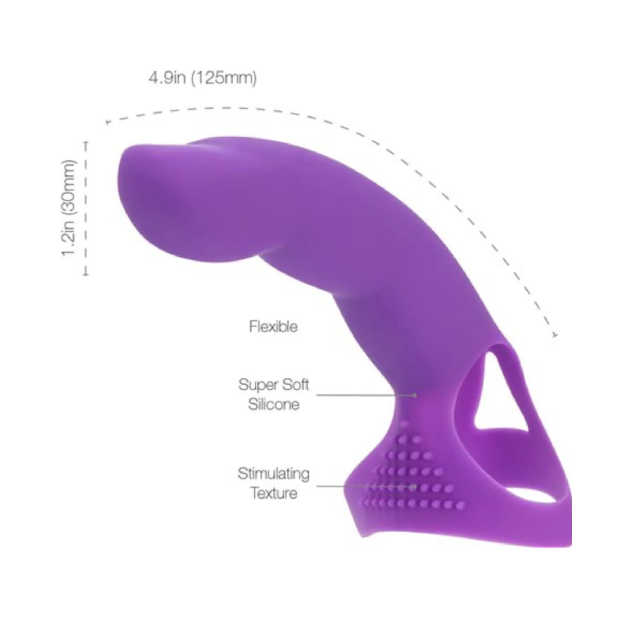 Simple and True Silicone G-Spot Finger Extender - Purple