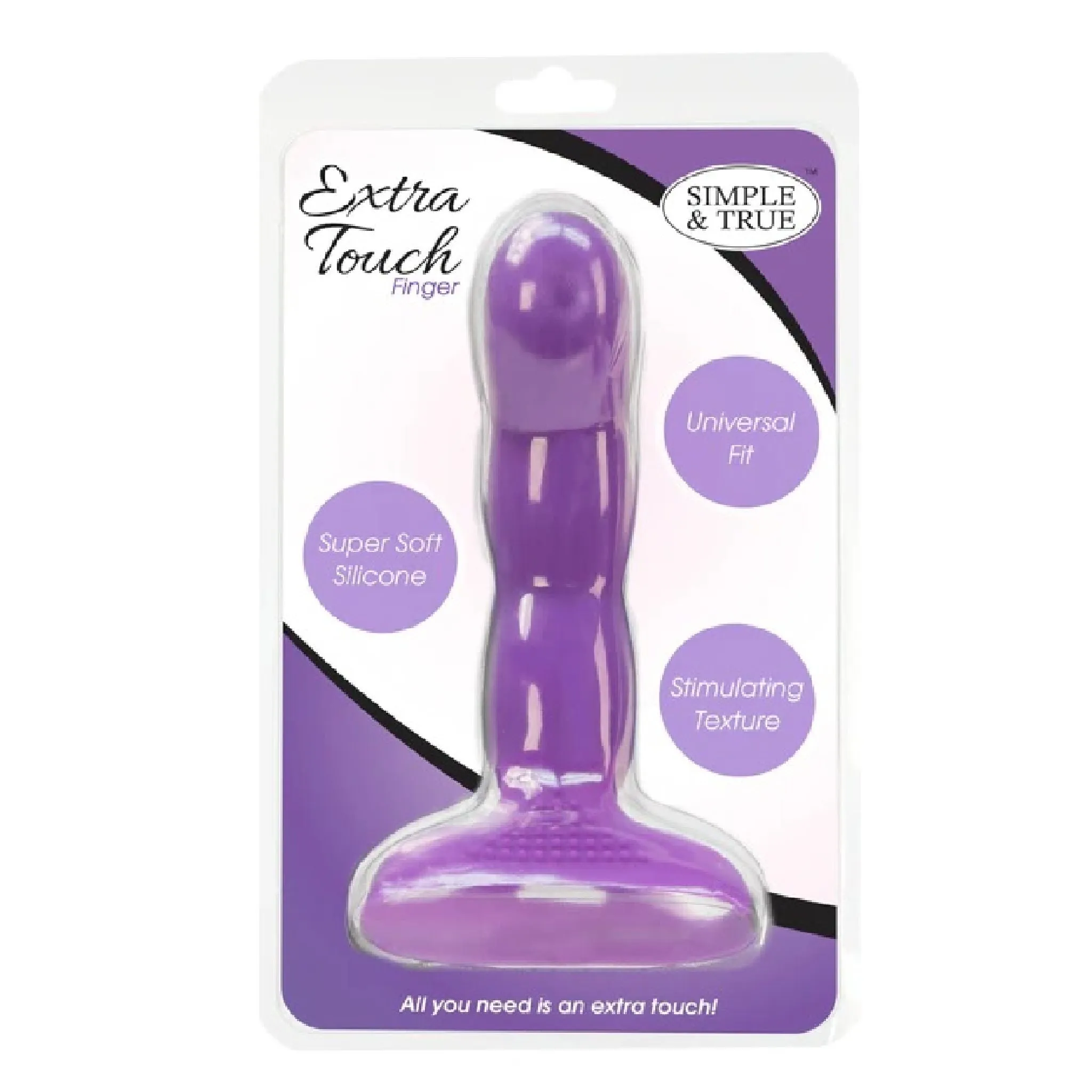 Simple and True Silicone G-Spot Finger Extender - Purple