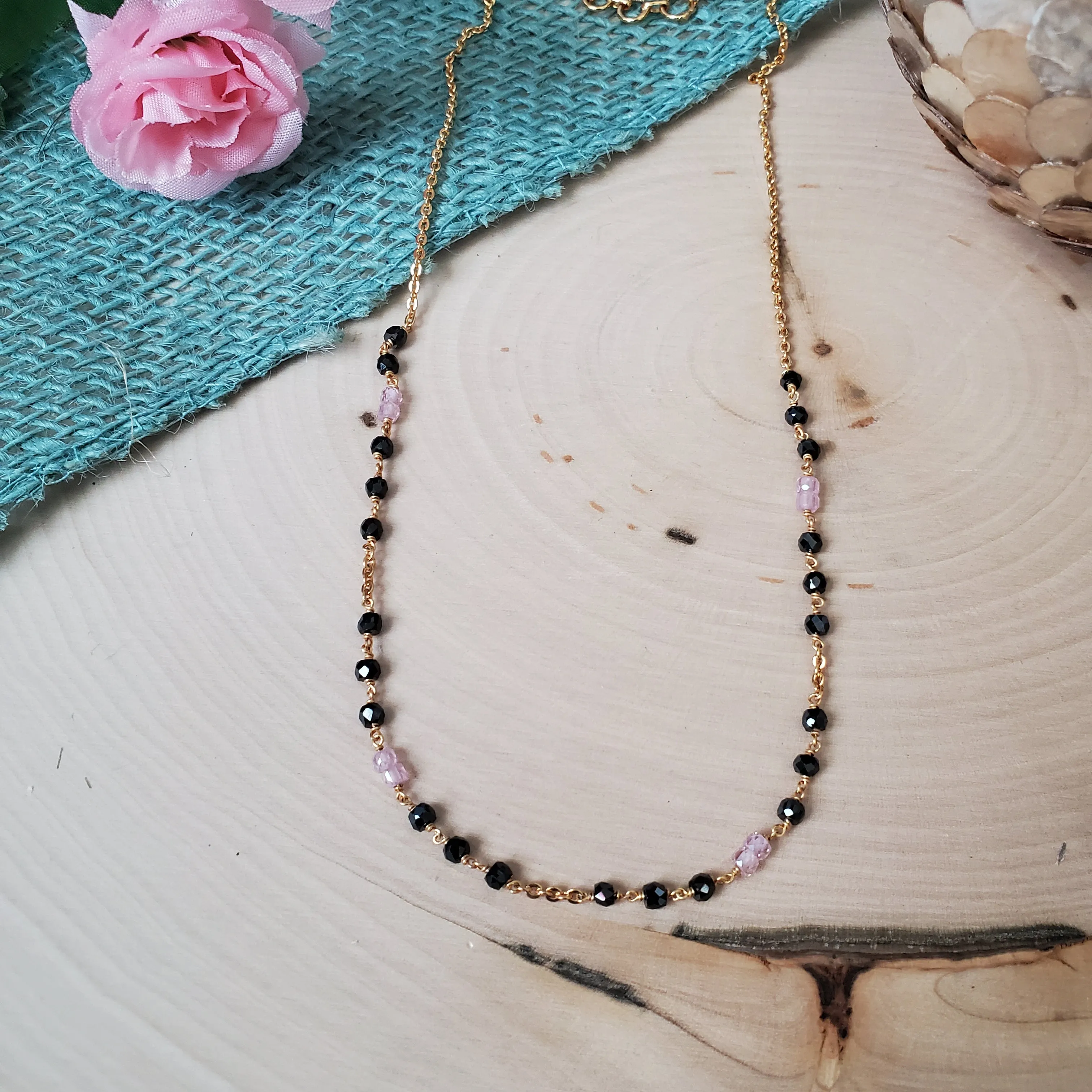 Simple Black Bead Chain