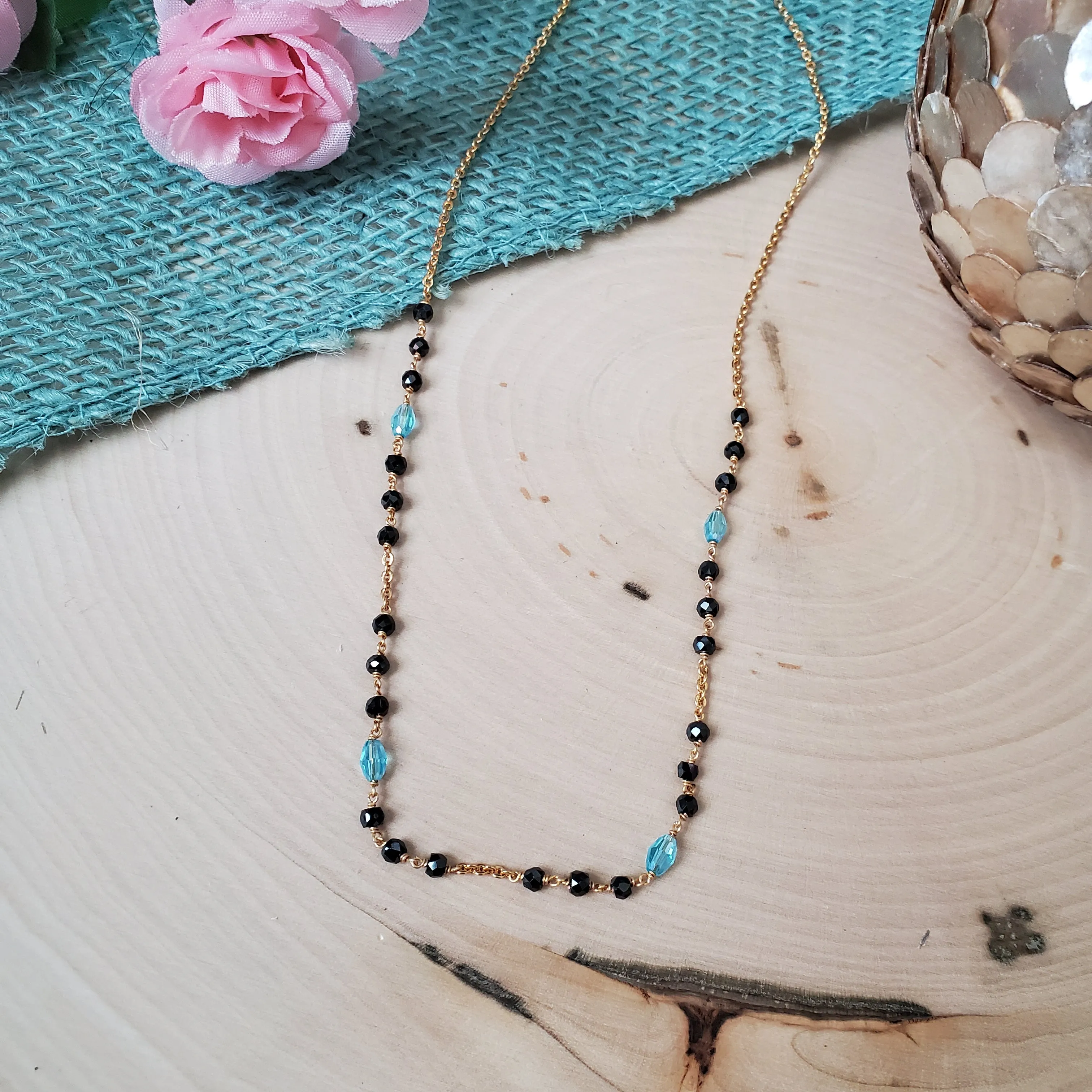 Simple Black Bead Chain
