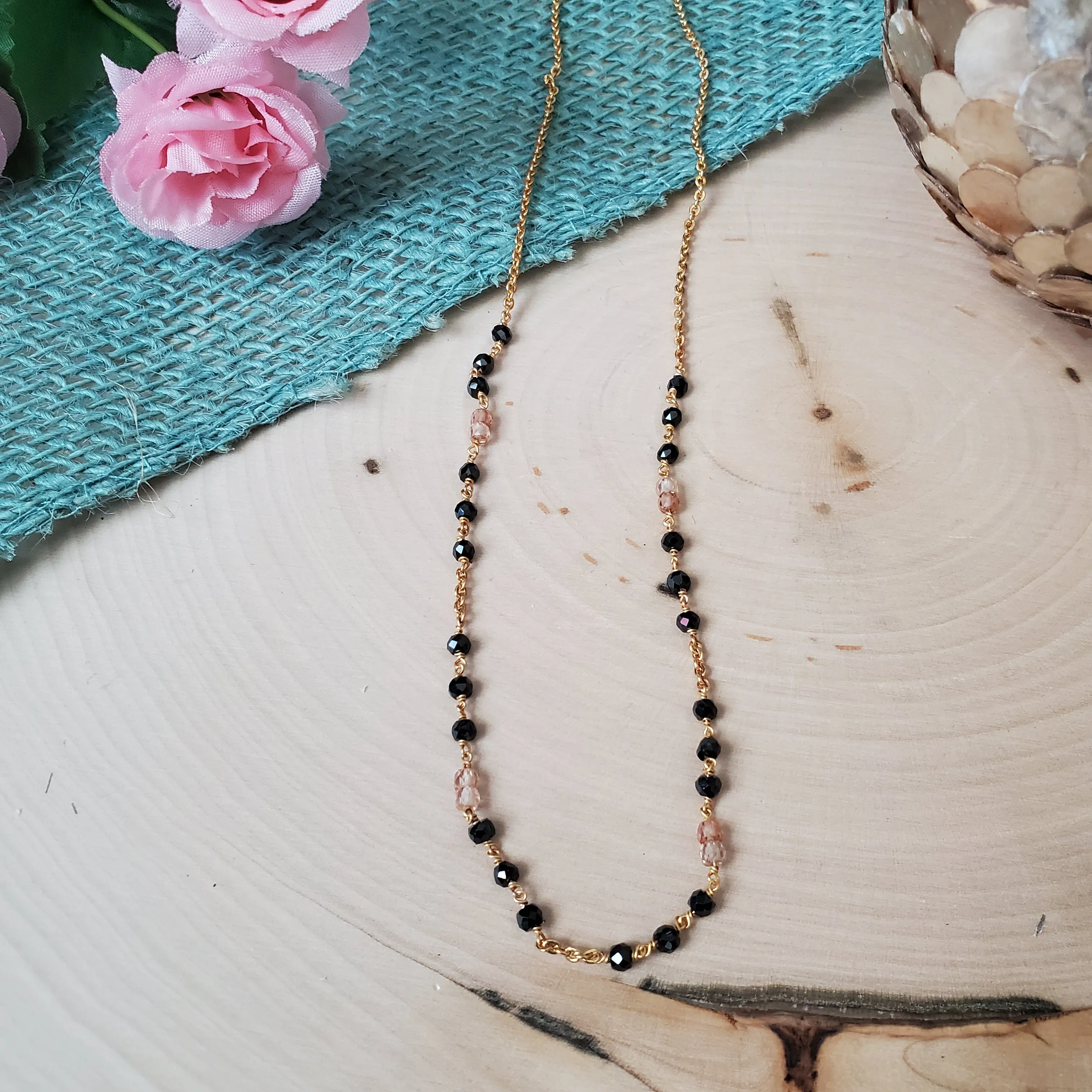 Simple Black Bead Chain