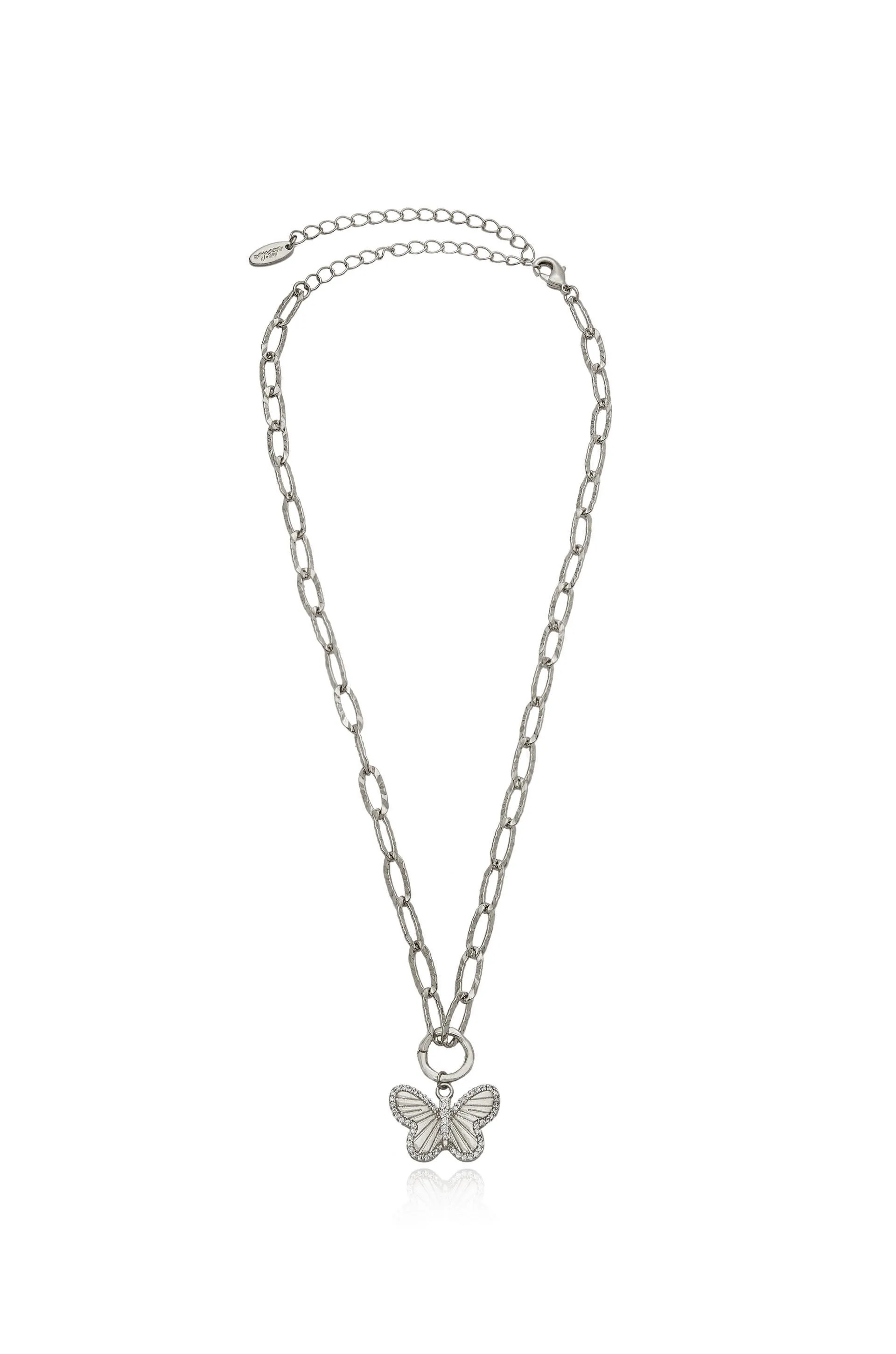 Simple Butterfly 18k Gold Plated Pendant Necklace