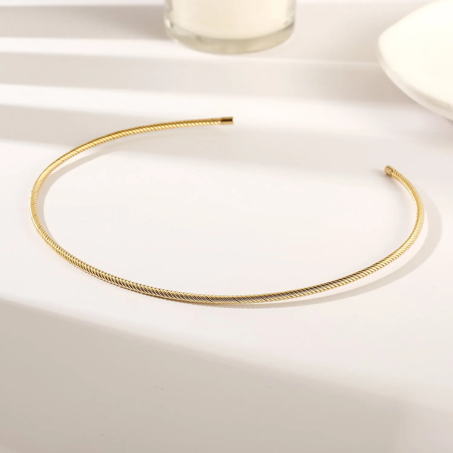 Simple cable necklace-NSSN795STGC