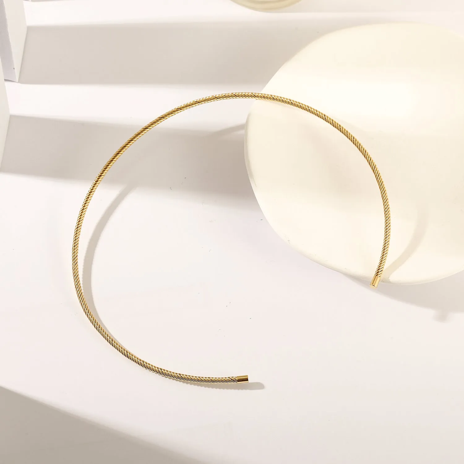 Simple cable necklace-NSSN795STGC