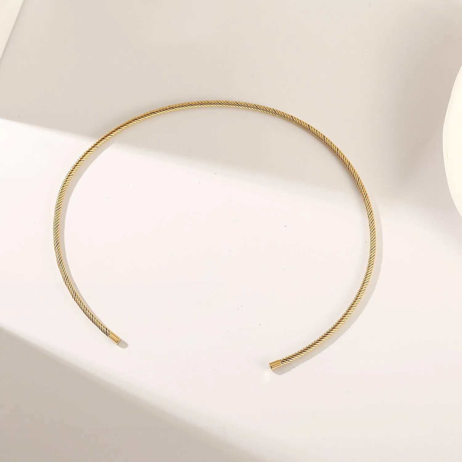 Simple cable necklace-NSSN795STGC