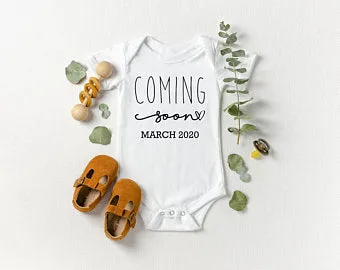 Simple Coming Soon Onesie with Month & Year