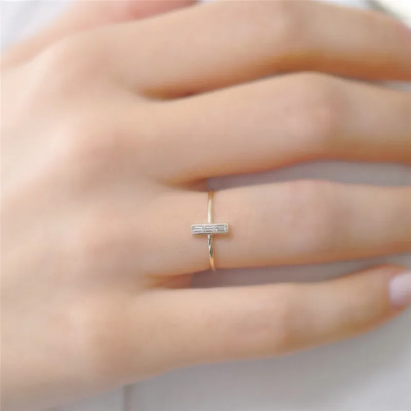 Simple Cross Crystal Ring