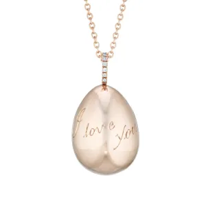 Simple I Love You Rose Gold Pendant