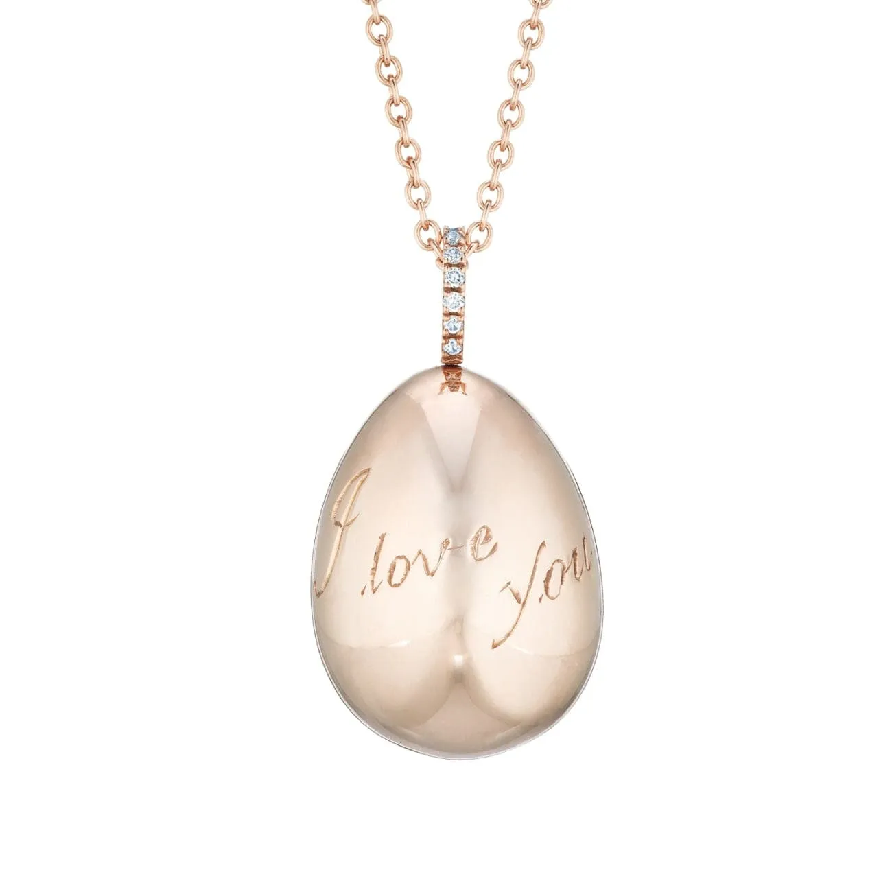 Simple I Love You Rose Gold Pendant