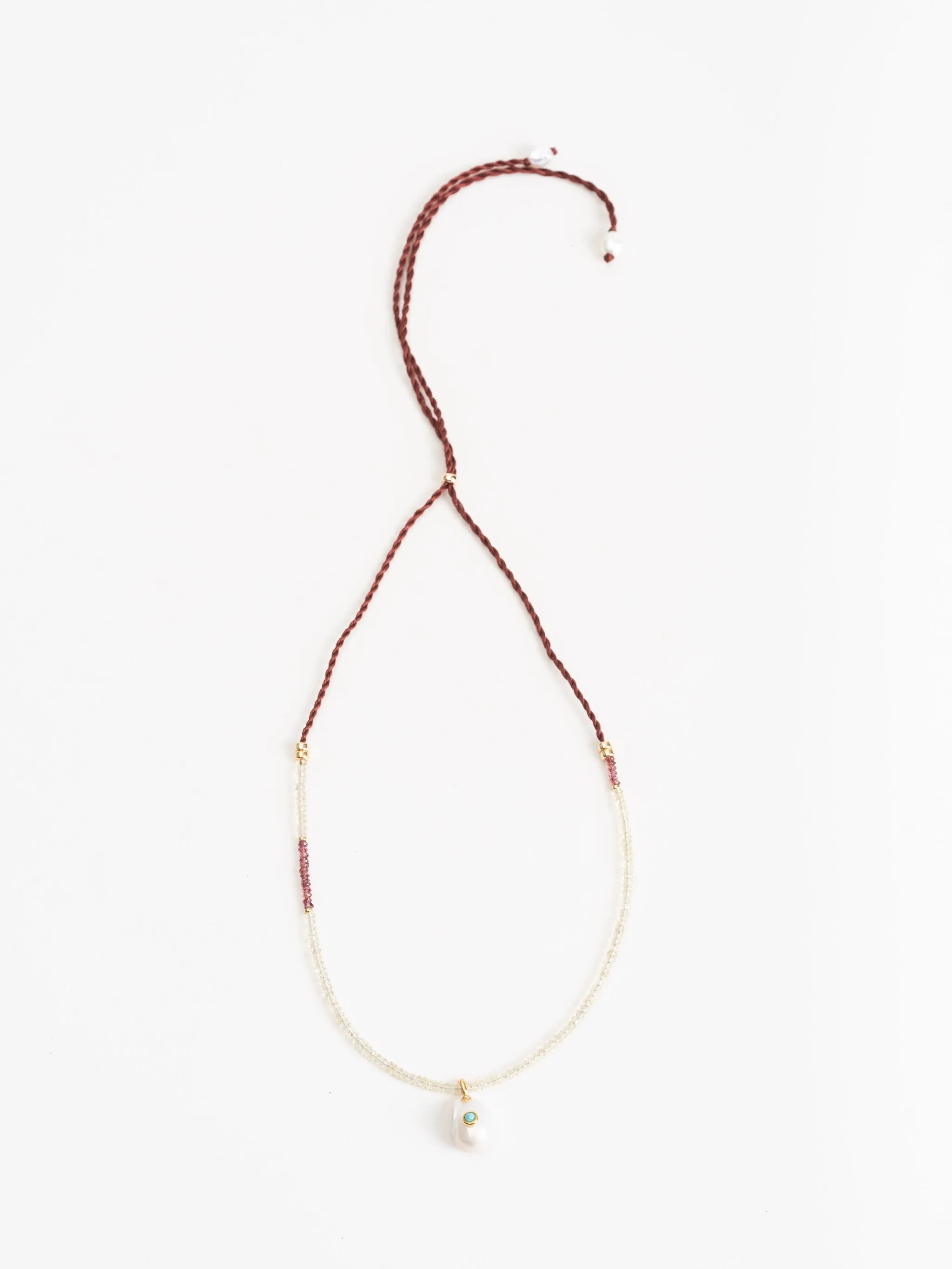 simple pearl necklace - lemon