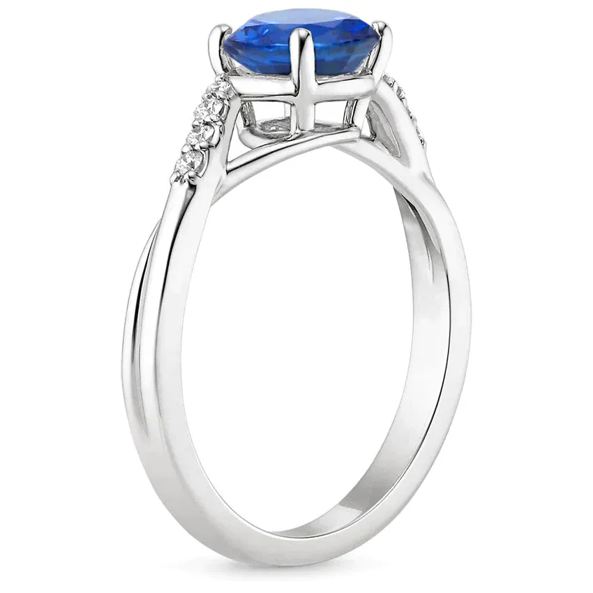 Simple Sapphire Natural Earth Mined Diamond Ring