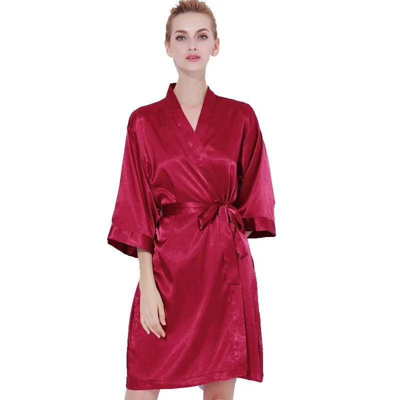 Simple Satin Robes 3019 BURGUNDY