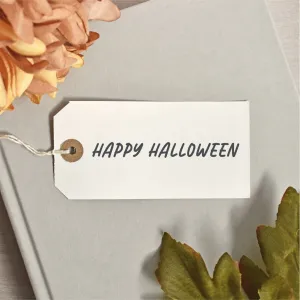 Simple Single Line Happy Halloween Rubber Stamp