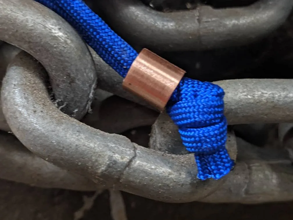 Simple Small Copper Lanyard Bead with Free Paracord Lanyard