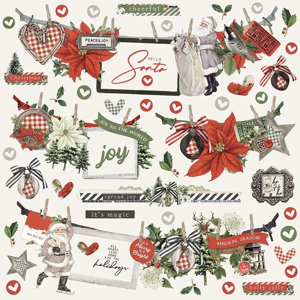 Simple Stories 12x12  Cardstock  Stickers  [Collection] - Simple Vintage Rustic Christmas Banner Stickers
