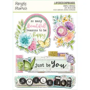 Simple Stories - Layered Chipboard, Simple Vintage Life in Bloom